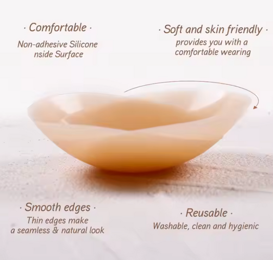 Invisible Silicone Nipple Covers – Reusable, Adhesive, No Show Pasties for Women
