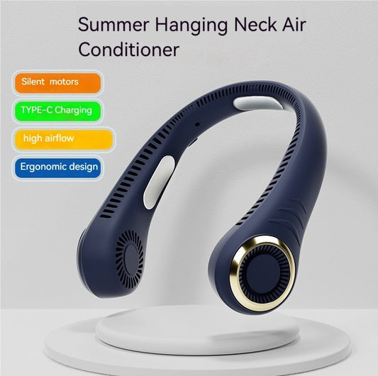 Bladeless Neck Fan – Hands-Free, 3-Speed, USB Rechargeable, 360° Cooling Airflow (Quiet Portable Fan)